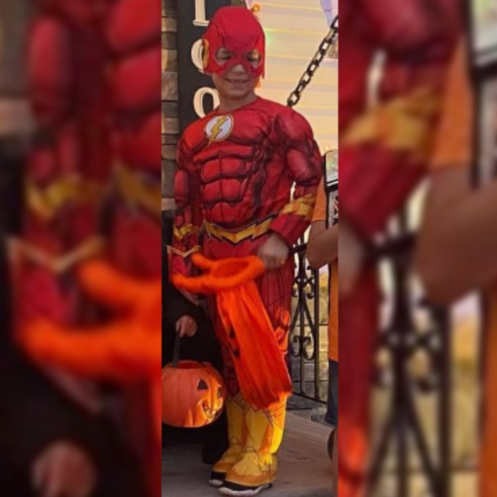 3pc Kids Medium Flash DC Comics Superhero Costume Halloween